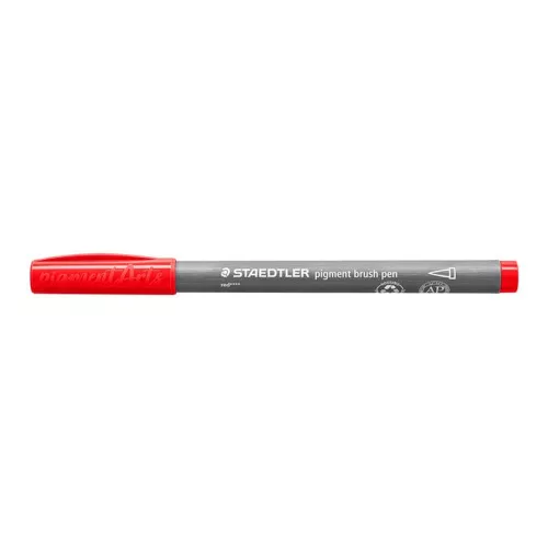 Ecsetirón készlet, STAEDTLER "Pigment brush 371", 12 különböző alapszín