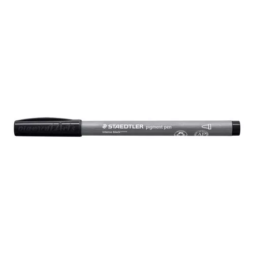 Rostirón, 1 mm, kúpos, STAEDTLER® "Pigment pen 376", intenzív fekete - 2db