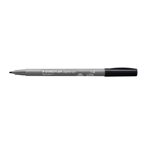Rostirón, 1 mm, kúpos, STAEDTLER® "Pigment pen 376", intenzív fekete - 2db