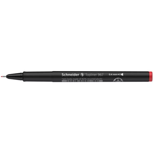 Tűfilc, 0,4 mm, SCHNEIDER "Topliner 967", piros
