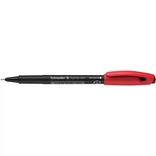 Tűfilc, 0,4 mm, SCHNEIDER "Topliner 967", piros