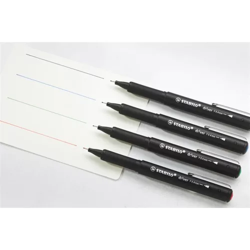 Tűfilc, 0,4 mm, STABILO "dr!ver", fekete