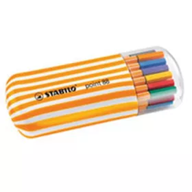   Tűfilc készlet, 0,4 mm, STABILO "Point 88 Zebrui", 20 különböző szín