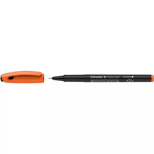 Tűfilc, 0,4 mm, SCHNEIDER "Topliner 967", narancssárga