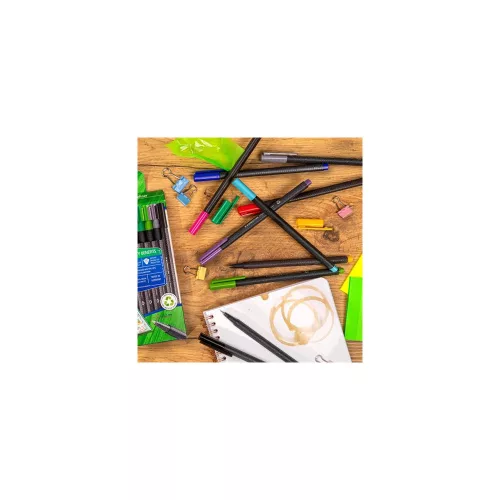 Tűfilc készlet, 0,3 mm, STAEDTLER "Triplus 334", 10 különböző szín