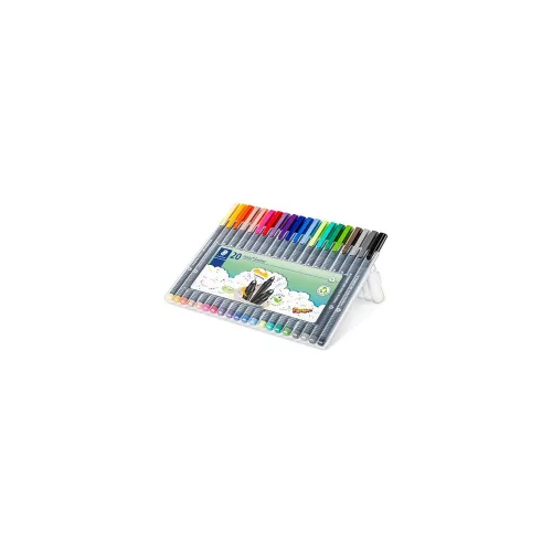 Tűfilc készlet, 0,3 mm, STAEDTLER "Triplus 334", 20 különböző szín