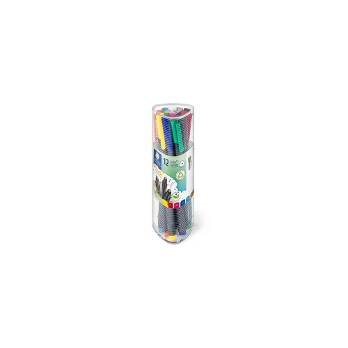 Tűfilc készlet, 0,3 mm, STAEDTLER "Triplus 334", 12 különböző szín