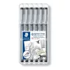 Tusfilc készlet, STAEDTLER "Pigment Liner 308", fekete, 4+2 darab