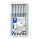 Tusfilc készlet, STAEDTLER "Pigment Liner 308", fekete, 4+2 darab