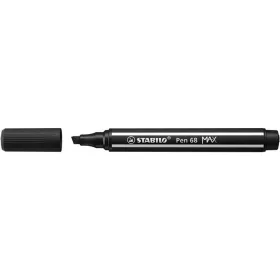   Rostirón, 1-5 mm, vágott hegy, STABILO "Pen 68 MAX", fekete