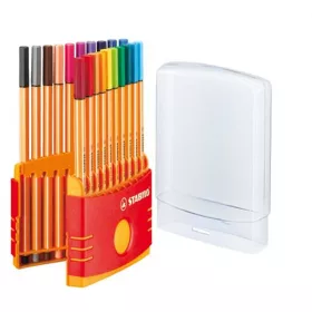   Tűfilc készlet, 0,4 mm, STABILO "Point 88 ColorParade", 20 különböző szín