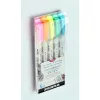 Ecsetirón készlet, kétvégű ZEBRA "Mildliner Fluorescent", 5 szín