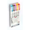 Ecsetirón készlet, kétvégű ZEBRA "Mildliner Warm", 5 szín