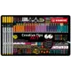 Tűfilc készlet, fém doboz, STABILO "Creative Tips ARTY", 10 különböző szín, 5 különböző vastagság