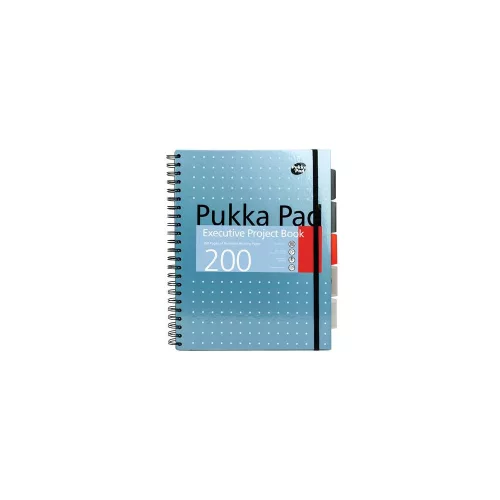 Spirálfüzet, A4+, vonalas, 100 lap, PUKKA PAD "Metallic Project Book", vegyes szín