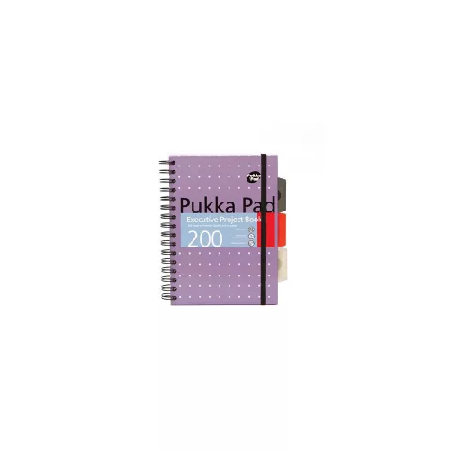 Spirálfüzet, A5, vonalas, 100 lap, PUKKA PAD "Metallic Project Book", vegyes szín