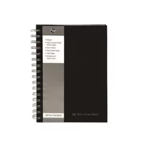   Spirálfüzet, A5, vonalas, 80 lap, PUKKA PAD "Black", fekete