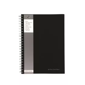   Spirálfüzet, A4, vonalas, 80 lap, PUKKA PAD "Black", fekete