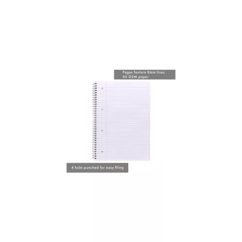Spirálfüzet, A4, vonalas, 80 lap, PUKKA PAD "Unipad Essentials Jotta", vegyes