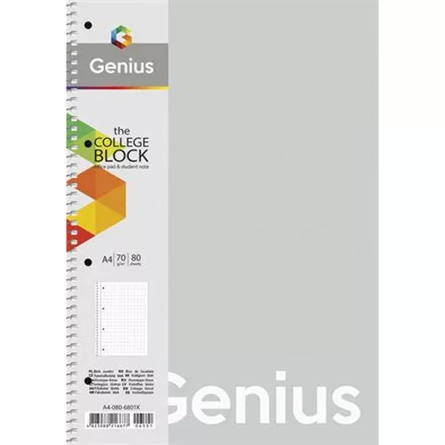 Spirálfüzet, A4, vonalas, 80 lap, PP borító, SHKOLYARYK "Genius Pastel", vegyes