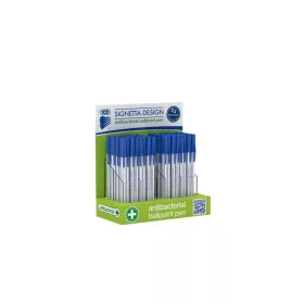   Golyóstoll display, 0,7 mm, kupakos, antibakteriális, ICO "Signetta", kék