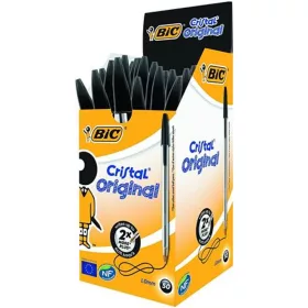   Golyóstoll, 0,32 mm, kupakos, BIC "Cristal Original", fekete