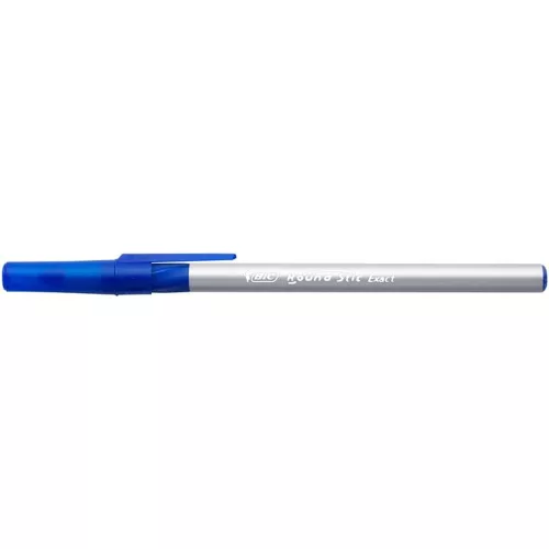 Golyóstoll, 0,28 mm, kupakos, BIC "Round Stic Exact", kék