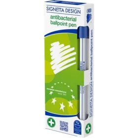   Golyóstoll 0,7 mm, kupakos, antibakteriális, ICO "Signetta", kék