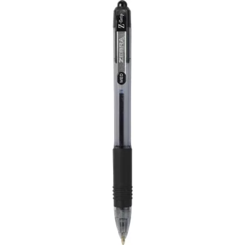 Golyóstoll, 0,27 mm, nyomógombos, ZEBRA "Z-Grip", fekete