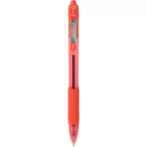 Golyóstoll, 0,27 mm, nyomógombos, ZEBRA "Z-Grip", piros