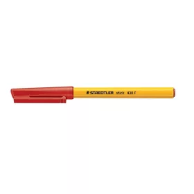   Golyóstoll, 0,3 mm, kupakos, STAEDTLER "Stick 430 F", piros
