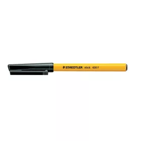   Golyóstoll, 0,3 mm, kupakos, STAEDTLER "Stick 430 F", fekete