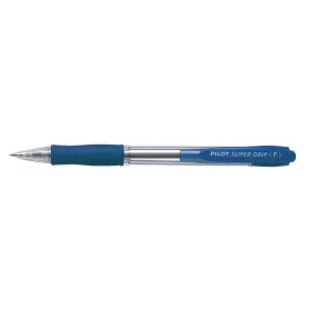   Golyóstoll, 0,22 mm, nyomógombos, PILOT "Super Grip", kék