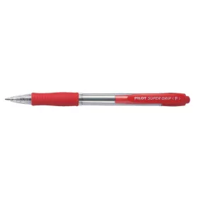   Golyóstoll, 0,22 mm, nyomógombos, PILOT "Super Grip", piros
