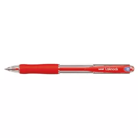   Golyóstoll, 0,3 mm, nyomógombos, UNI "SN-100 Laknock", piros