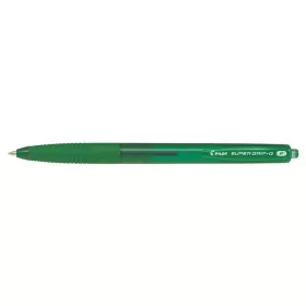   Golyóstoll, 0,22 mm, nyomógombos, PILOT "Super Grip G", zöld