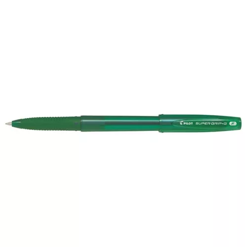 Golyóstoll, 0,22 mm, kupakos, PILOT "Super Grip G", zöld