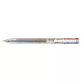   Golyóstoll, 0,27 mm, nyomógombos, áttetsző, PILOT "Super Grip G", négyszínű