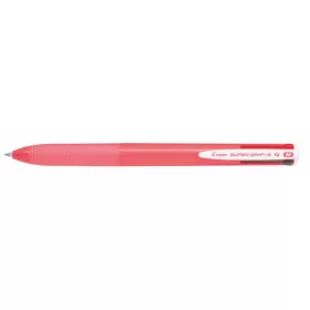   Golyóstoll, 0,27 mm, nyomógombos, rózsaszín tolltest, PILOT "Super Grip G", négyszínű