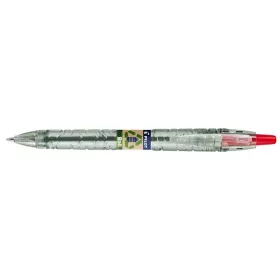  Golyóstoll, 0,27 mm, nyomógombos, PILOT "B2P EcoBall", piros