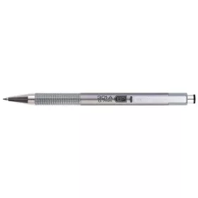   Golyóstoll, 0,24 mm, nyomógombos, ezüst tolltest, ZEBRA "F-301 A", kék