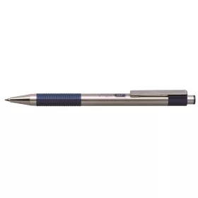   Golyóstoll, 0,24 mm, nyomógombos, rozsdamentes acél, kék tolltest, ZEBRA "F-301", kék