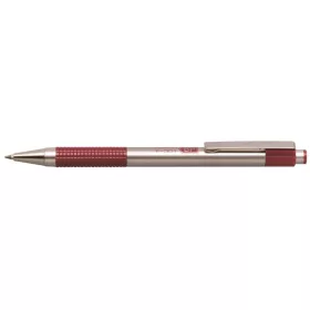   Golyóstoll, 0,24 mm, nyomógombos, rozsdamentes acél, bordó tolltest, ZEBRA "F-301", kék