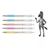 Golyóstoll, 0,24 mm, nyomógombos, rozsdamentes acél, pasztellkék tolltest, ZEBRA "F-301", kék