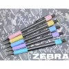 Golyóstoll, 0,24 mm, nyomógombos, rozsdamentes acél, pasztellkék tolltest, ZEBRA "F-301", kék
