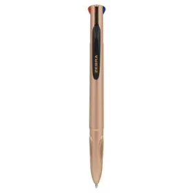   Golyóstoll, 0,37 mm, nyomógombos, négyszínű, ZEBRA "Smooth", rose gold