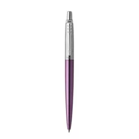   Golyóstoll, 0,7 mm, ezüst színű klip, victoria ibolya kék tolltest, PARKER, "Royal Jotter", kék