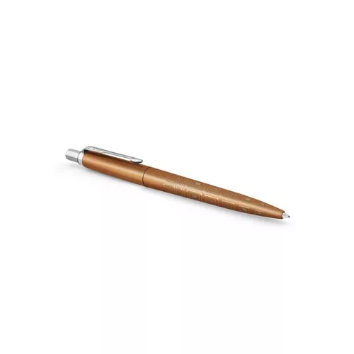 Golyóstoll, 0,7 mm, ezüst színű klip, mintás tolltest, PARKER, "Royal Jotter Róma", kék
