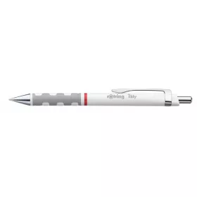   Golyóstoll, 0,8 mm, nyomógombos, fehér tolltest, ROTRING "Tikky", kék