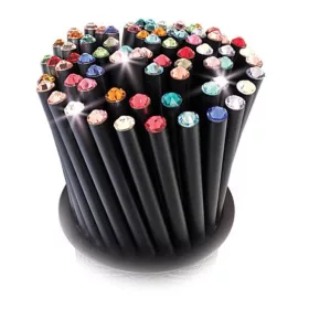   Ceruzák tartóban, vegyes színű SWAROVSKI® kristállyal, ART CRYSTELLA® - 50db